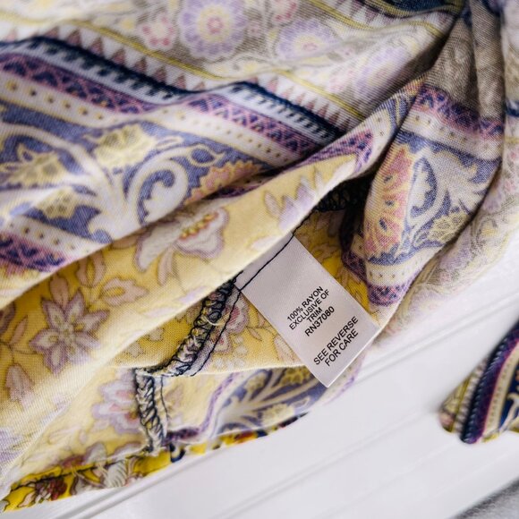 Cato Womens Size 18/20 Floral Patchwork Long Sleeve Top boho Pullover - Picture 3 of 5